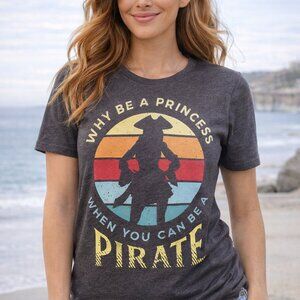 Why Be A Princess Pirate Skull Crossbones Gasparilla Ladies' Crewneck T-Shirt XL